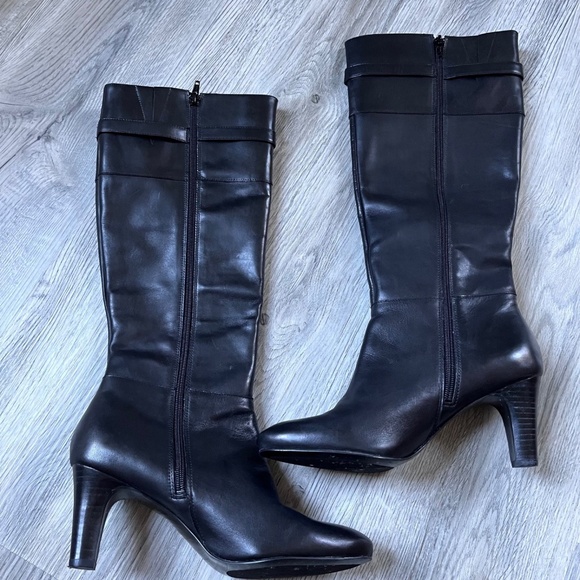 Ralph Lauren Susie Black Leather tall Boot, 3” Heel, Size 8.5 womens - Picture 7 of 7